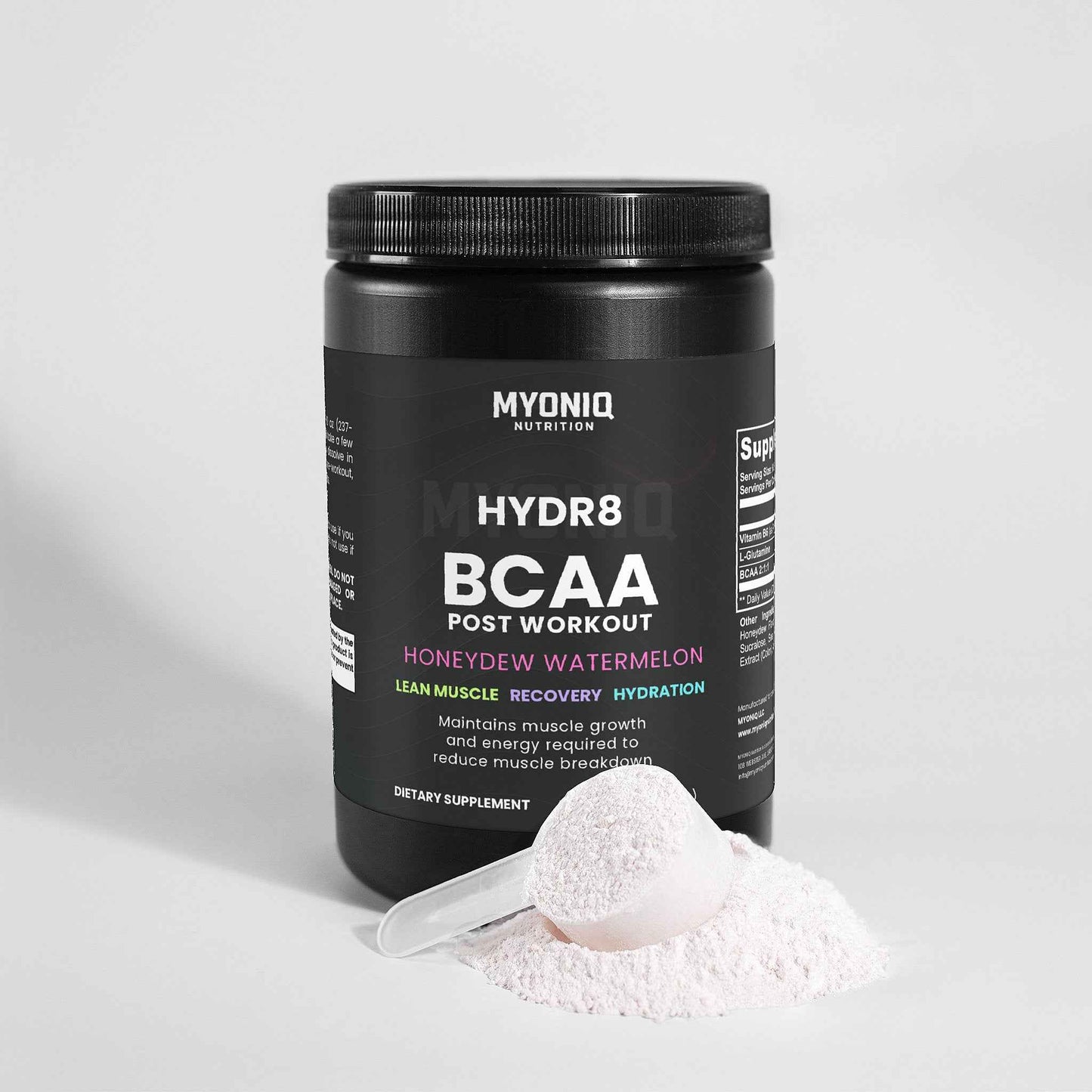 HYDR8 - BCAA Post Workout Powder (Honeydew/Watermelon) - MYONIQ NUTRITION